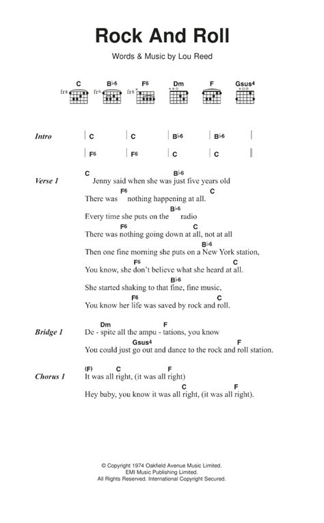Rock And Roll The Velvet Underground sheet music