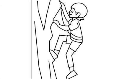 Rock Climbing Drawing Easy