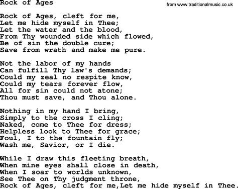 rock of ages lyrics pdf