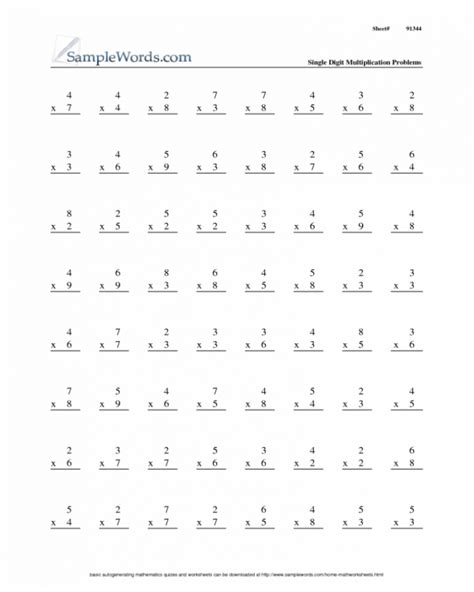 Rocket Math 3Rd Grade Printable