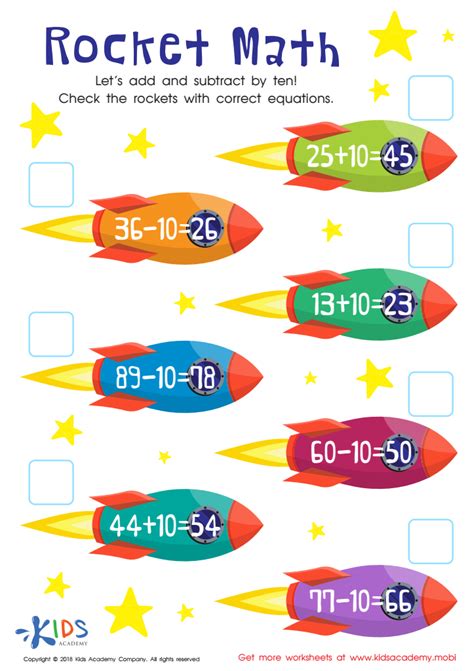Rocket Math Worksheets Free Printable