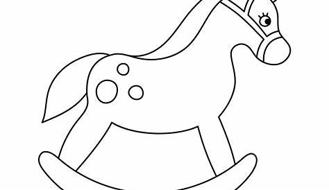 Rocking Horse Clipart Black And White On A Background Stock Vector