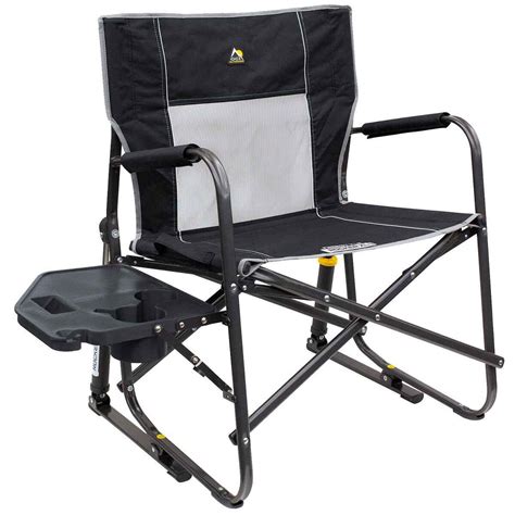 rocking camp chair with side table