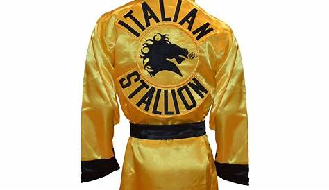 Rocky Italian Stallion Shamrock Meats Maroon Satin Half Boxing Robe