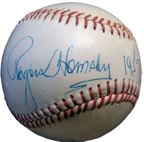 rogers hornsby autographed baseball