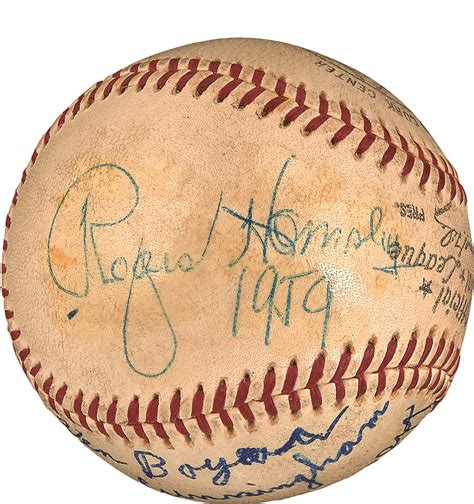 rogers hornsby signed baseball