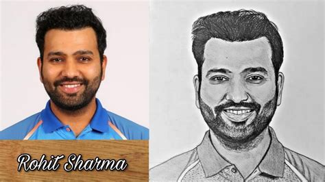 How to draw ROHIT SHARMA Step by Step // full sketch