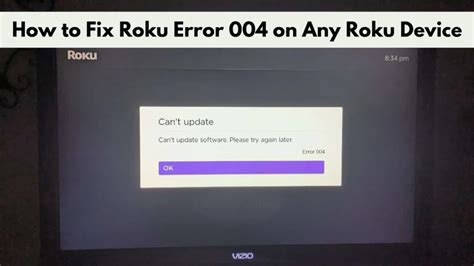 roku can't update software error 004