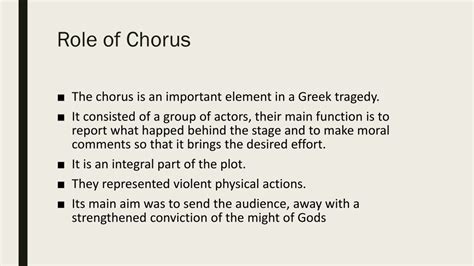Role Of Chorus