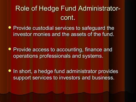 role of hedge fund administrator