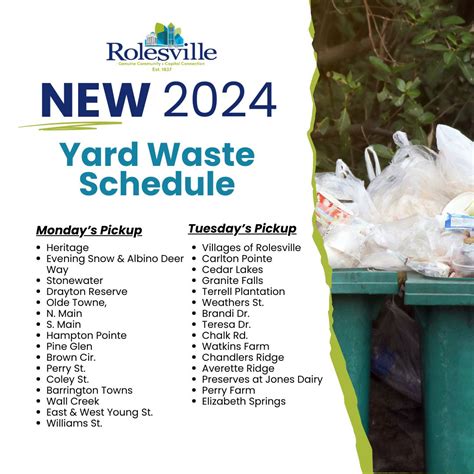 Rolesville Yard Waste Schedule