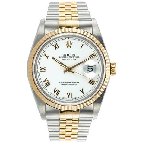 rolex datejust 36 two-tone white dial