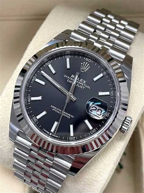 rolex datejust 41 black dial jubilee