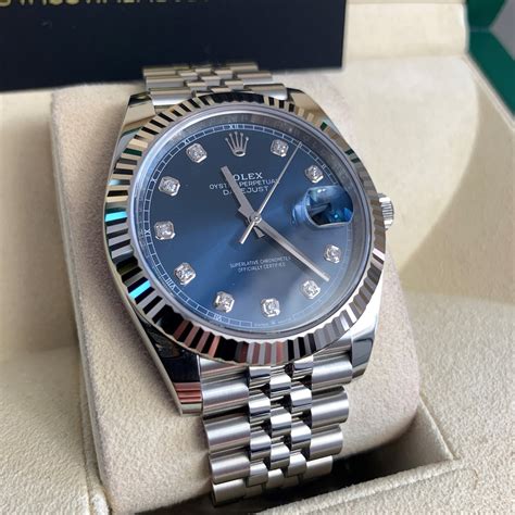 rolex datejust 41 blue diamond