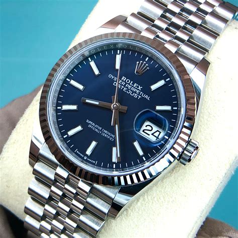 rolex datejust blue dial jubilee