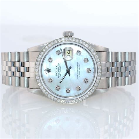 rolex datejust stainless steel with diamonds