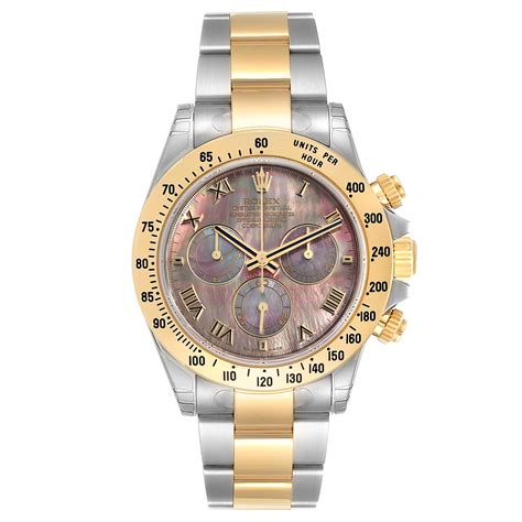 rolex daytona steel and gold mother of pearl