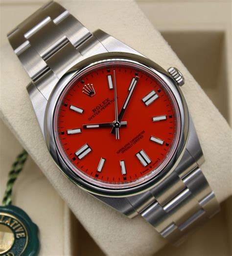 rolex oyster perpetual red dial