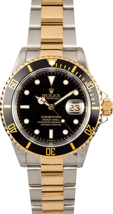 rolex submariner black dial two tone