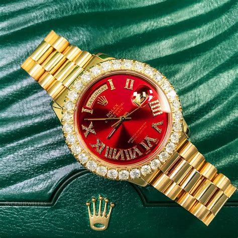 rolex with red face