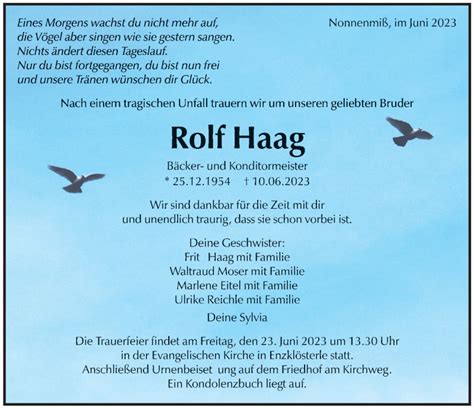 Rolf Haag Obituary