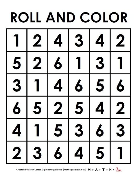 Roll A Color Printable