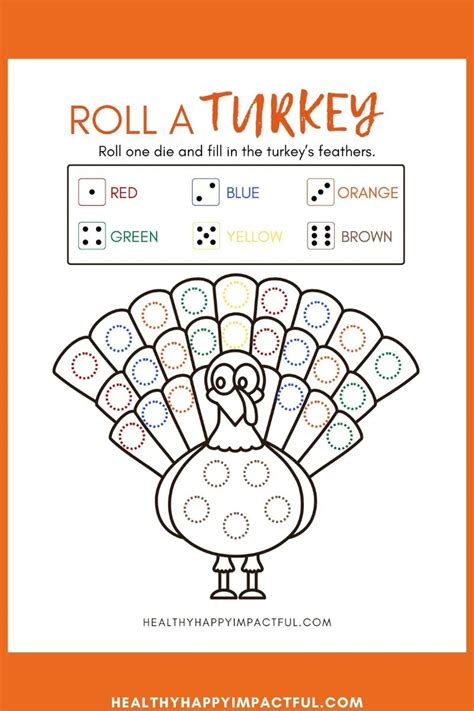 Roll A Turkey Printable Game