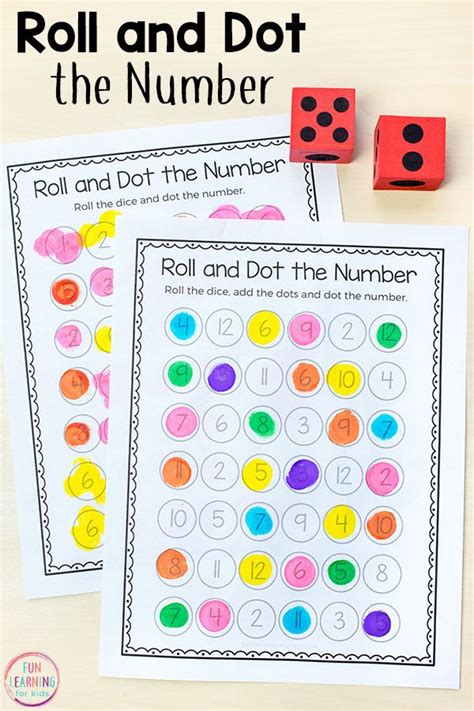Roll And Dot Math Game Printable