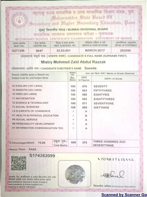 roll code in 10th marksheet mp board