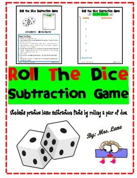 Roll Dice Subtraction Game