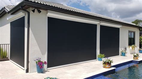 Roll Down Hurricane Screen Motorized Screens for Hurricane Protection