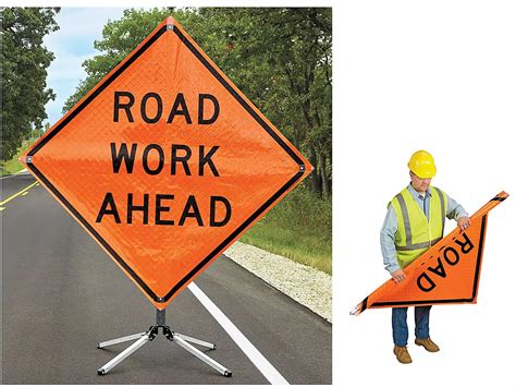 48"x48" Lane Ends Merge Left Reflective Vinyl Rollup Sign