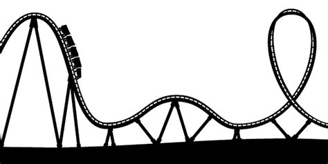 roller coaster black and white clipart