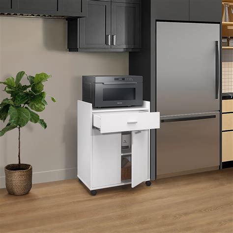 Rolling Cart With Microwave