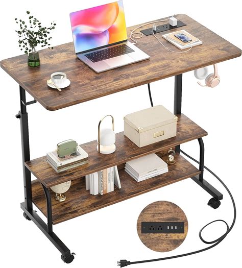 Rolling Computer Desk With Storage