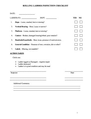 Rolling Ladder Inspection Form