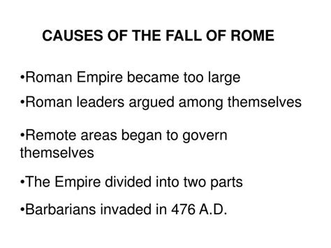 roman empire fall reasons