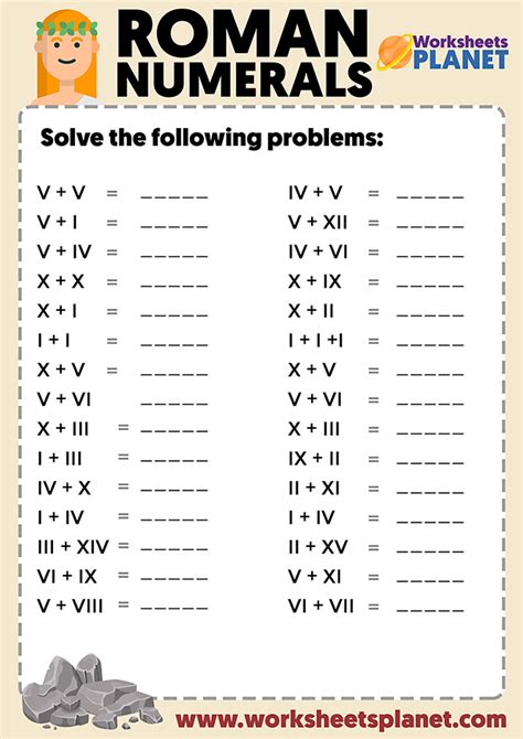 roman numerals live worksheet grade 5