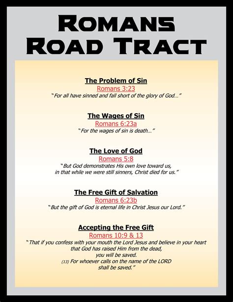 Roman Road To Salvation Printable: A Guide To Understanding Salvation In Christianity