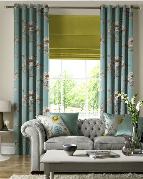 roman shades with matching curtains