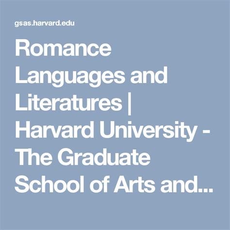 romance languages harvard