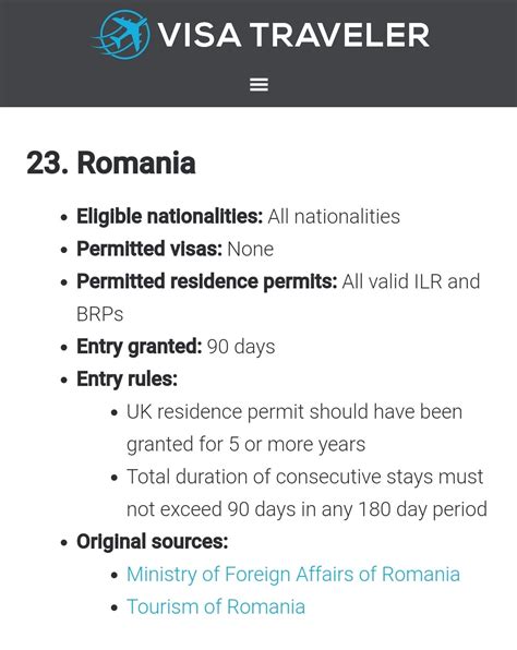 romania visa from uk