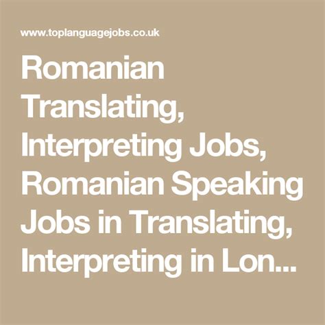 romanian jobs london translator