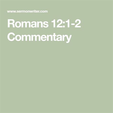 romans 12 1 2 explanation