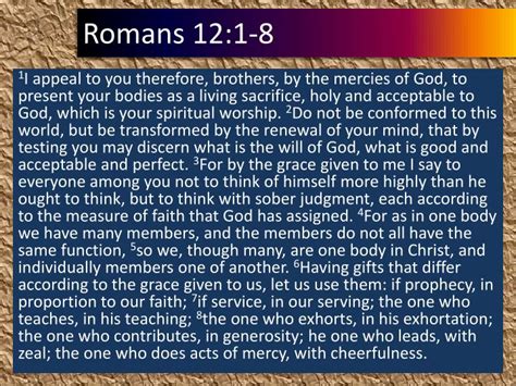 romans 12 1 8 commentary and meaning