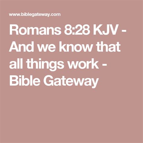 romans 8:28 kjv bible gateway
