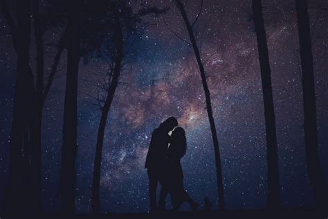 young couple under the stars at night by Brian Powell Sky, Romance