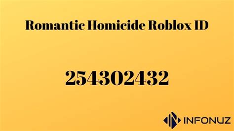 romantic homicide roblox music id