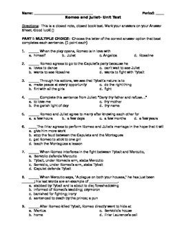 romeo and juliet workbook answer key