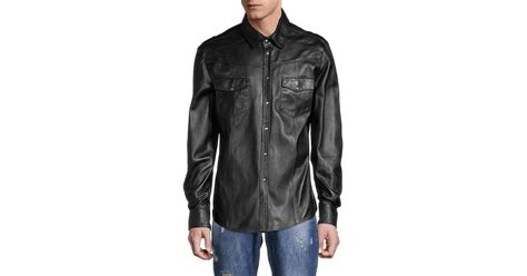 ron tomson leather shirt